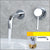 Wall Mounted Metal Tub Filler Low Arc Tubular Bathroom Faucet Silver Split-Body Valve Swivel Clearhalo 'Bathroom Remodel & Bathroom Fixtures' 'Bathtub Faucets' 'bathtub_faucets' 'Home Improvement' 'home_improvement' 'home_improvement_bathtub_faucets' 7196708