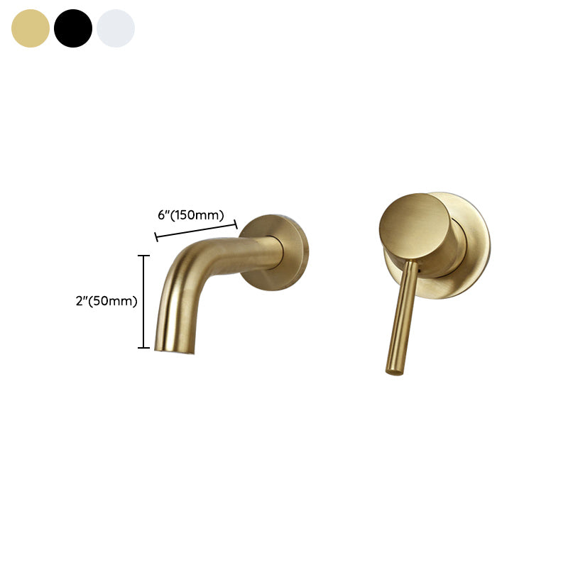 Wall Mounted Metal Tub Filler Low Arc Tubular Bathroom Faucet Clearhalo 'Bathroom Remodel & Bathroom Fixtures' 'Bathtub Faucets' 'bathtub_faucets' 'Home Improvement' 'home_improvement' 'home_improvement_bathtub_faucets' 7196729