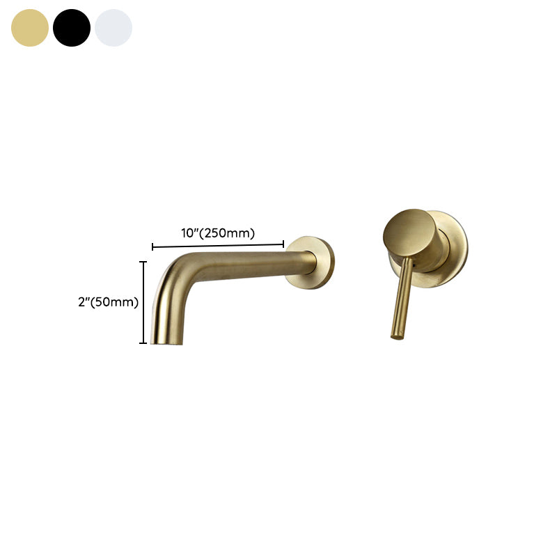 Wall Mounted Metal Tub Filler Low Arc Tubular Bathroom Faucet Clearhalo 'Bathroom Remodel & Bathroom Fixtures' 'Bathtub Faucets' 'bathtub_faucets' 'Home Improvement' 'home_improvement' 'home_improvement_bathtub_faucets' 7196731