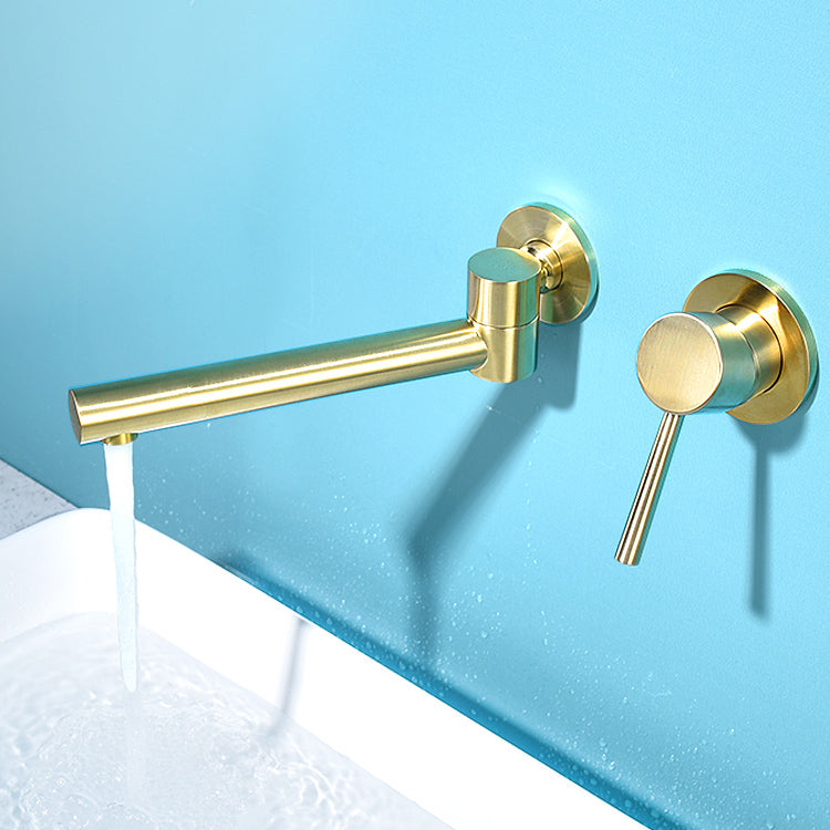 Contemporary Wall Mounted One Handle Kitchen Faucet Low Arch Water Filler Clearhalo 'Bathroom Remodel & Bathroom Fixtures' 'Bathtub Faucets' 'bathtub_faucets' 'Home Improvement' 'home_improvement' 'home_improvement_bathtub_faucets' 7196762