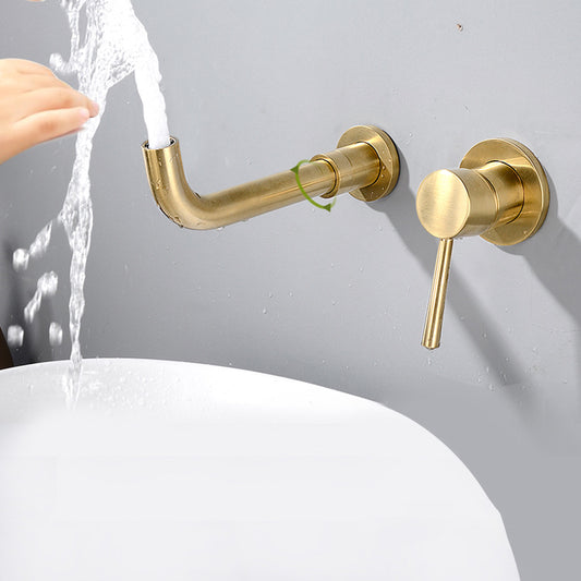 Contemporary Wall Mounted One Handle Kitchen Faucet Low Arch Water Filler Clearhalo 'Bathroom Remodel & Bathroom Fixtures' 'Bathtub Faucets' 'bathtub_faucets' 'Home Improvement' 'home_improvement' 'home_improvement_bathtub_faucets' 7196765