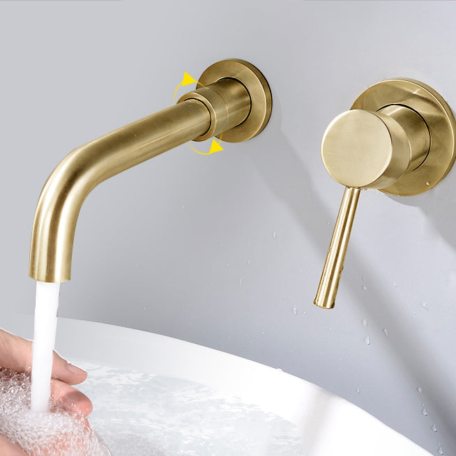 Contemporary Wall Mounted One Handle Kitchen Faucet Low Arch Water Filler Clearhalo 'Bathroom Remodel & Bathroom Fixtures' 'Bathtub Faucets' 'bathtub_faucets' 'Home Improvement' 'home_improvement' 'home_improvement_bathtub_faucets' 7196774