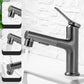 Modern Vessel Sink Faucet Lever Handle with Pull Down Sprayer Gun Grey Short Clearhalo 'Bathroom Remodel & Bathroom Fixtures' 'Bathroom Sink Faucets' 'Bathroom Sinks & Faucet Components' 'bathroom_sink_faucets' 'Home Improvement' 'home_improvement' 'home_improvement_bathroom_sink_faucets' 7197489
