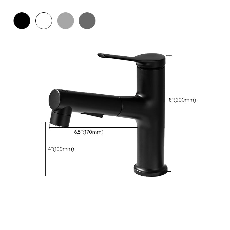 Modern Vessel Sink Faucet Lever Handle with Pull Down Sprayer Clearhalo 'Bathroom Remodel & Bathroom Fixtures' 'Bathroom Sink Faucets' 'Bathroom Sinks & Faucet Components' 'bathroom_sink_faucets' 'Home Improvement' 'home_improvement' 'home_improvement_bathroom_sink_faucets' 7197501