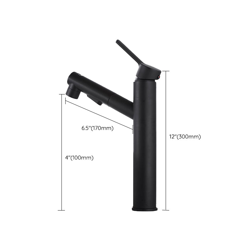 Modern Vessel Sink Faucet Lever Handle with Pull Down Sprayer Clearhalo 'Bathroom Remodel & Bathroom Fixtures' 'Bathroom Sink Faucets' 'Bathroom Sinks & Faucet Components' 'bathroom_sink_faucets' 'Home Improvement' 'home_improvement' 'home_improvement_bathroom_sink_faucets' 7197502