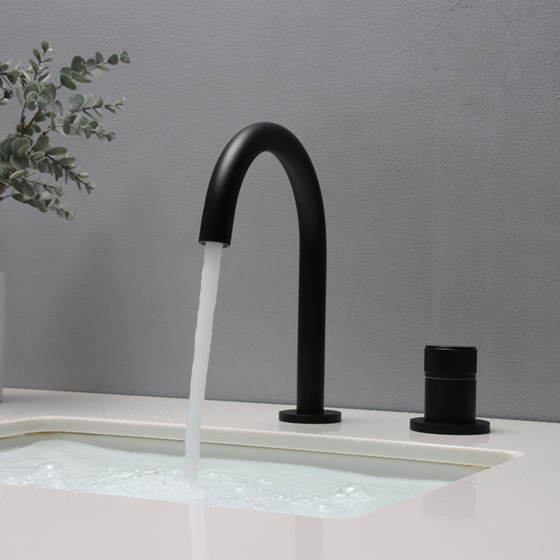 Widespread Bathroom Faucet Knob Handle Swivel Spout High-Arc Faucet Clearhalo 'Bathroom Remodel & Bathroom Fixtures' 'Bathroom Sink Faucets' 'Bathroom Sinks & Faucet Components' 'bathroom_sink_faucets' 'Home Improvement' 'home_improvement' 'home_improvement_bathroom_sink_faucets' 7197507