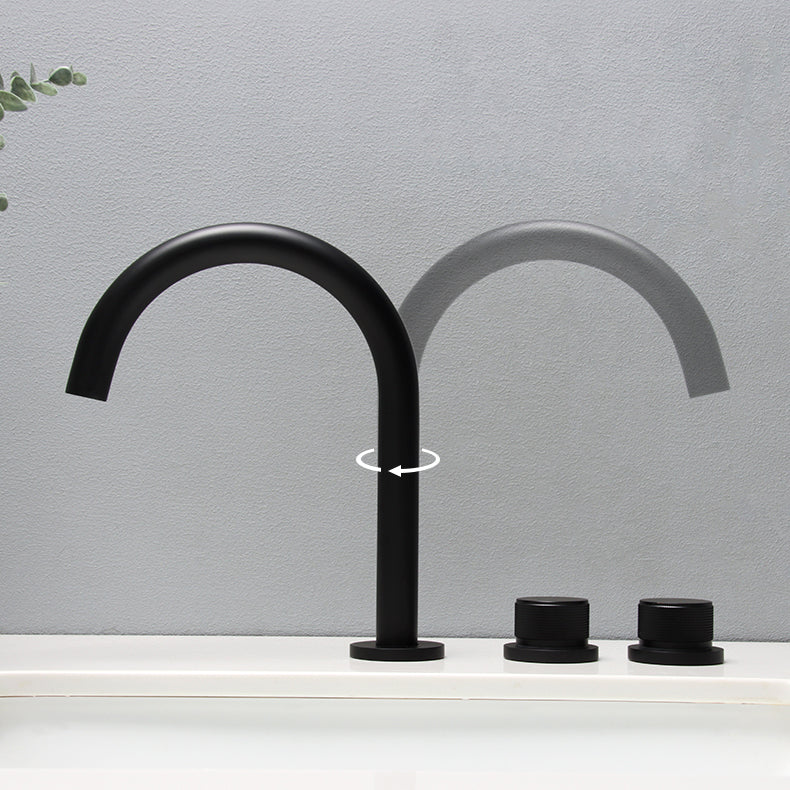 Widespread Bathroom Faucet Knob Handle Swivel Spout High-Arc Faucet Clearhalo 'Bathroom Remodel & Bathroom Fixtures' 'Bathroom Sink Faucets' 'Bathroom Sinks & Faucet Components' 'bathroom_sink_faucets' 'Home Improvement' 'home_improvement' 'home_improvement_bathroom_sink_faucets' 7197514