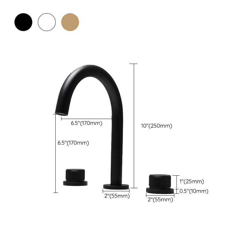 Widespread Bathroom Faucet Knob Handle Swivel Spout High-Arc Faucet Clearhalo 'Bathroom Remodel & Bathroom Fixtures' 'Bathroom Sink Faucets' 'Bathroom Sinks & Faucet Components' 'bathroom_sink_faucets' 'Home Improvement' 'home_improvement' 'home_improvement_bathroom_sink_faucets' 7197516
