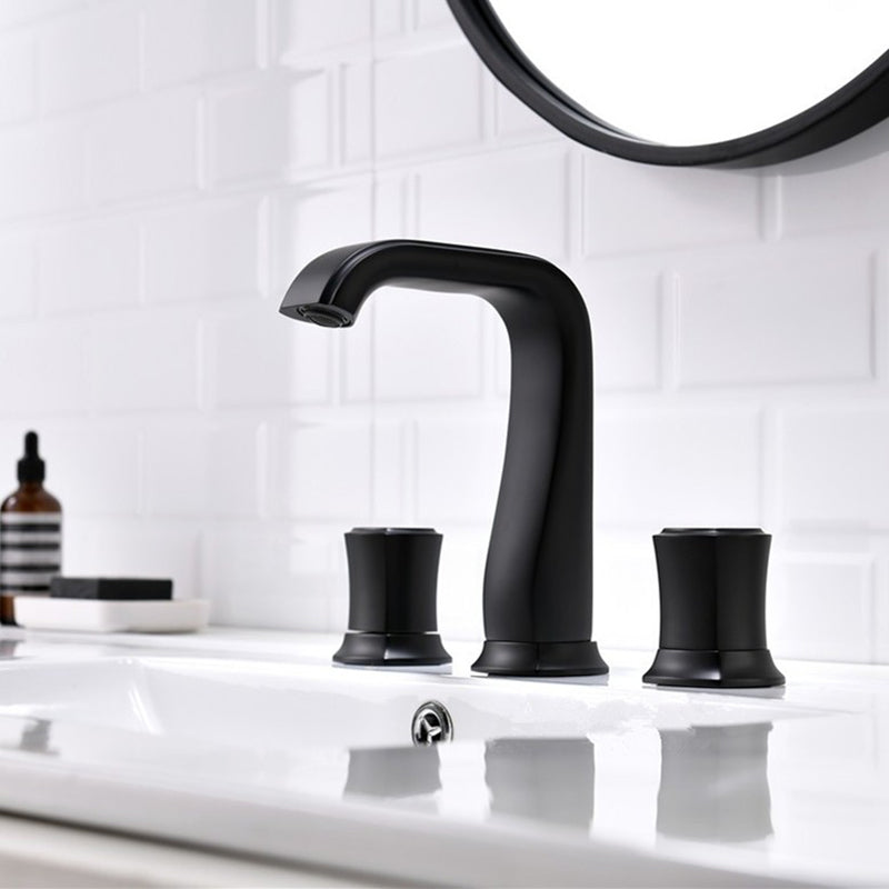 Glam Bathroom Vessel Faucet Knob Handles Low Arc Vessel Faucet Black Clearhalo 'Bathroom Remodel & Bathroom Fixtures' 'Bathroom Sink Faucets' 'Bathroom Sinks & Faucet Components' 'bathroom_sink_faucets' 'Home Improvement' 'home_improvement' 'home_improvement_bathroom_sink_faucets' 7197531