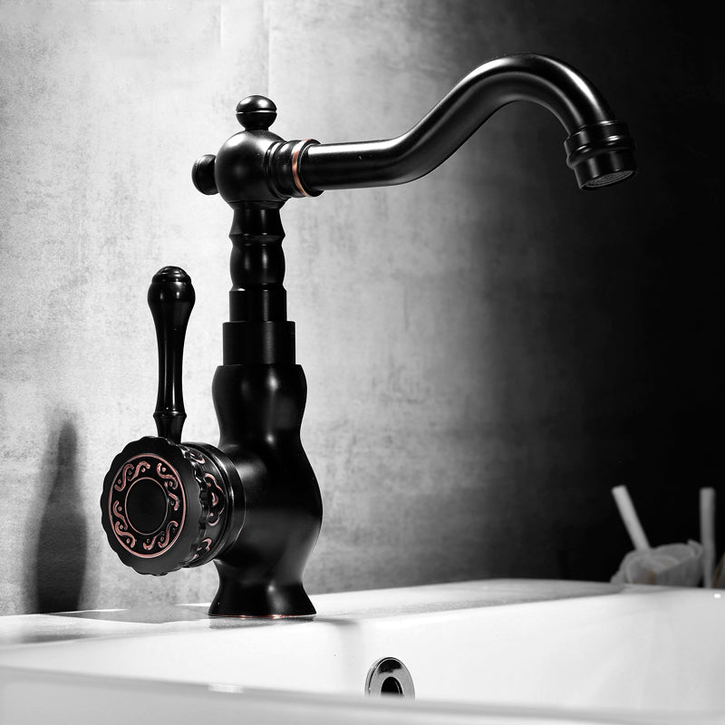 Glam Style Vessel Sink Faucet Swivel Spout Lever Handle Vessel Faucet 7.9" Gourd Clearhalo 'Bathroom Remodel & Bathroom Fixtures' 'Bathroom Sink Faucets' 'Bathroom Sinks & Faucet Components' 'bathroom_sink_faucets' 'Home Improvement' 'home_improvement' 'home_improvement_bathroom_sink_faucets' 7197551