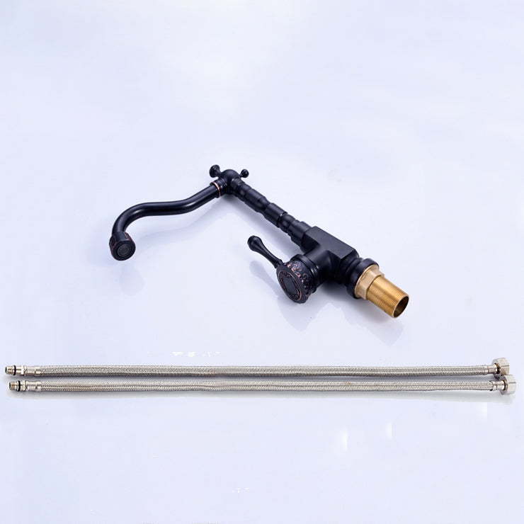 Glam Style Vessel Sink Faucet Swivel Spout Lever Handle Vessel Faucet Clearhalo 'Bathroom Remodel & Bathroom Fixtures' 'Bathroom Sink Faucets' 'Bathroom Sinks & Faucet Components' 'bathroom_sink_faucets' 'Home Improvement' 'home_improvement' 'home_improvement_bathroom_sink_faucets' 7197562