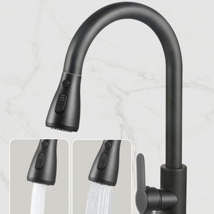 Modern Style Kitchen Faucet 304 Stainless Steel High Arc Pull Down Kitchen Faucet Clearhalo 'Home Improvement' 'home_improvement' 'home_improvement_kitchen_faucets' 'Kitchen Faucets' 'Kitchen Remodel & Kitchen Fixtures' 'Kitchen Sinks & Faucet Components' 'kitchen_faucets' 7197589