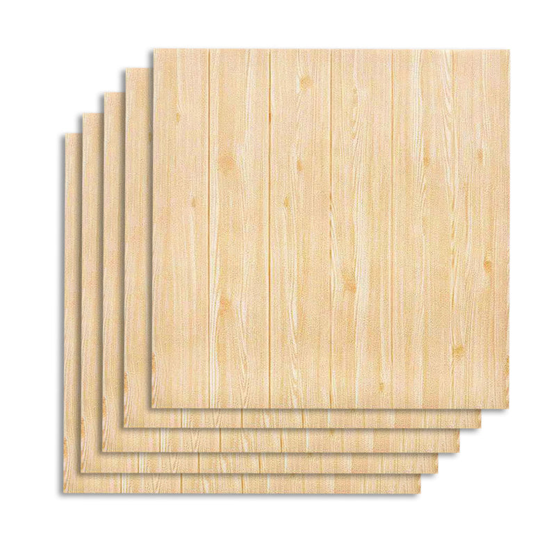 Contemporary Wall Paneling Waterproof Wall Paneling for Living Room and Bedroom Butter Yellow 10-Piece Set Clearhalo 'Flooring 'Home Improvement' 'home_improvement' 'home_improvement_wall_paneling' 'Wall Paneling' 'wall_paneling' 'Walls & Ceilings' Walls and Ceiling' 7197653