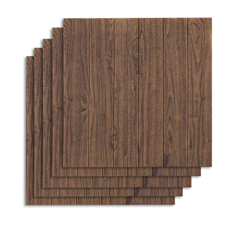 Contemporary Wall Paneling Waterproof Wall Paneling for Living Room and Bedroom Dark Brown 10-Piece Set Clearhalo 'Flooring 'Home Improvement' 'home_improvement' 'home_improvement_wall_paneling' 'Wall Paneling' 'wall_paneling' 'Walls & Ceilings' Walls and Ceiling' 7197655