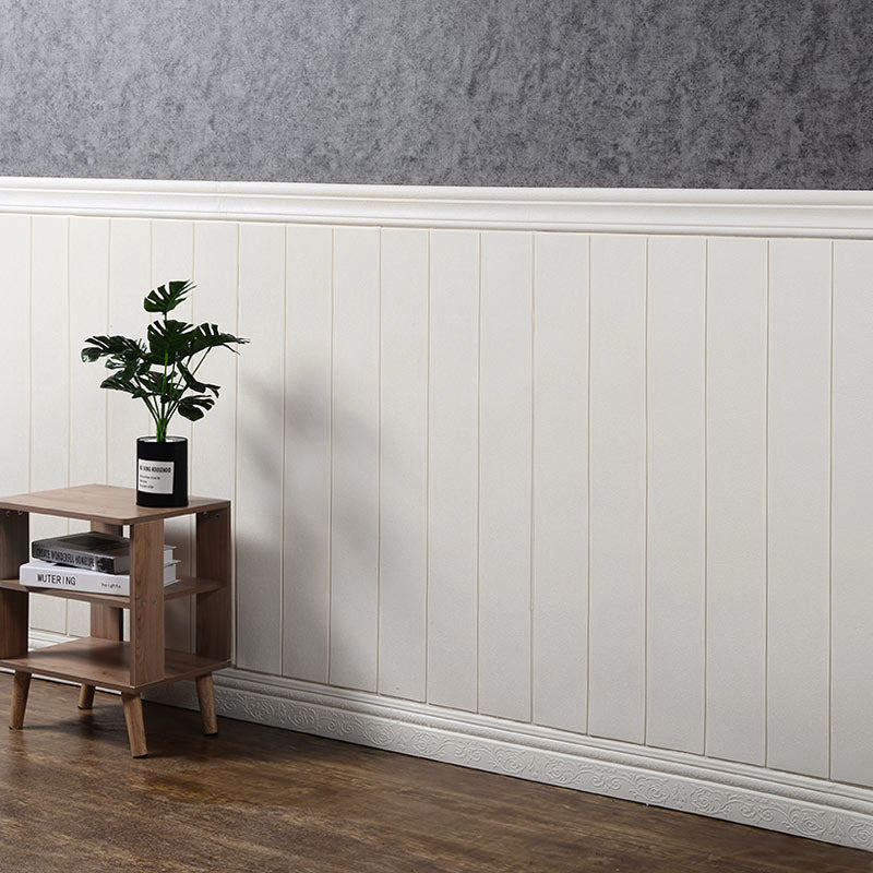 Contemporary Wall Paneling Waterproof Wall Paneling with Wood Look White 10-Piece Set Clearhalo 'Flooring 'Home Improvement' 'home_improvement' 'home_improvement_wall_paneling' 'Wall Paneling' 'wall_paneling' 'Walls & Ceilings' Walls and Ceiling' 7197675
