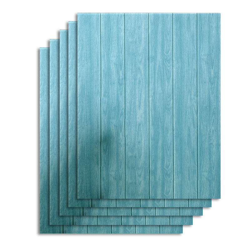 Contemporary Wall Paneling Waterproof Wall Paneling with Wood Look Peacock Blue 10-Piece Set Clearhalo 'Flooring 'Home Improvement' 'home_improvement' 'home_improvement_wall_paneling' 'Wall Paneling' 'wall_paneling' 'Walls & Ceilings' Walls and Ceiling' 7197677