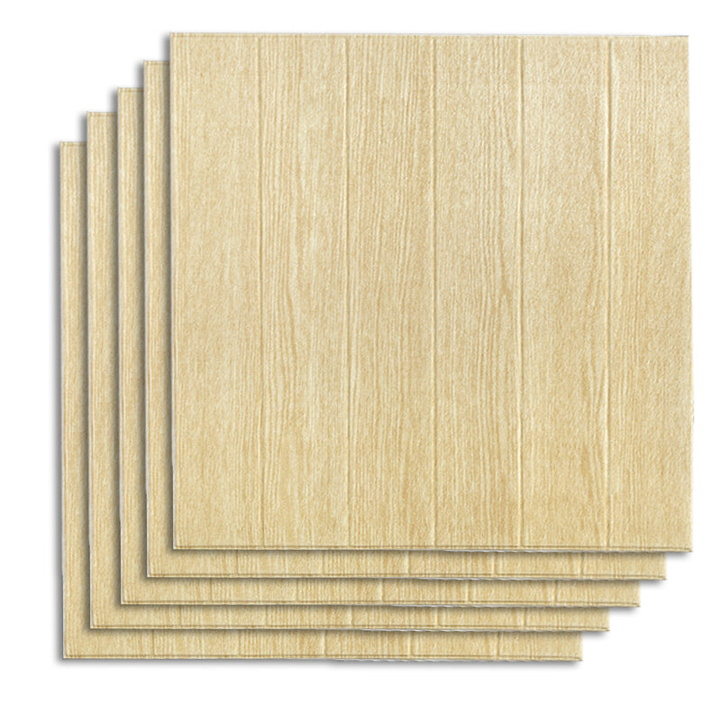 Contemporary Wall Paneling Waterproof Wall Paneling with Wood Look Ivory & Cream 10-Piece Set Clearhalo 'Flooring 'Home Improvement' 'home_improvement' 'home_improvement_wall_paneling' 'Wall Paneling' 'wall_paneling' 'Walls & Ceilings' Walls and Ceiling' 7197682