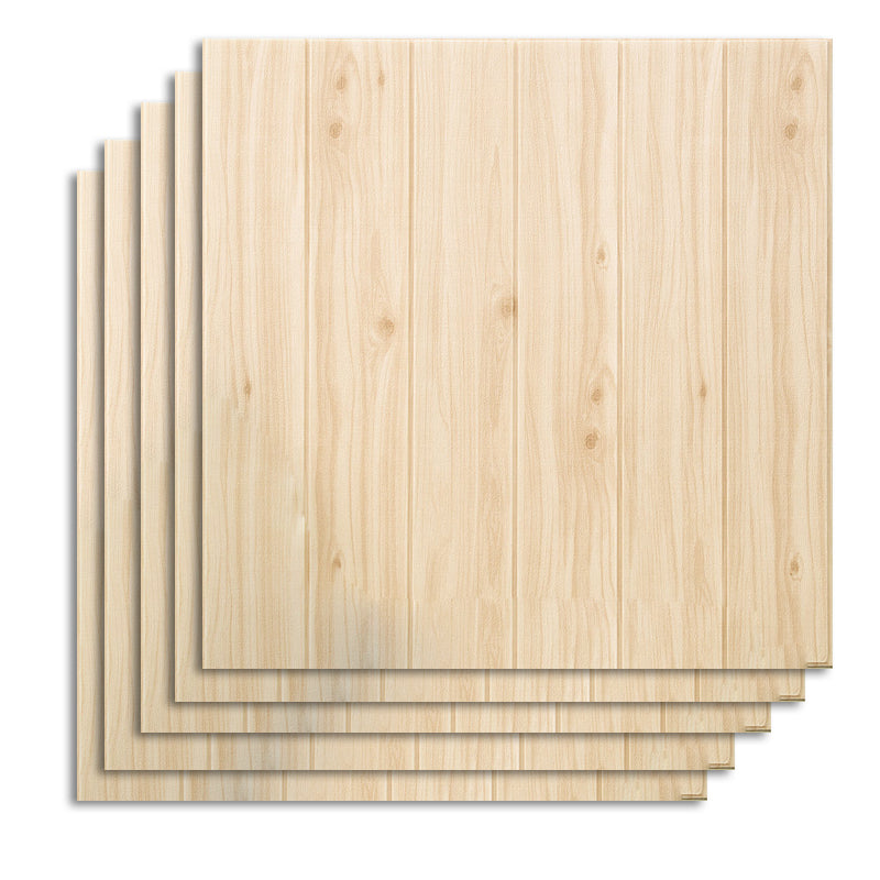 Contemporary Wall Paneling Waterproof Wall Paneling with Wood Look Butter Yellow 10-Piece Set Clearhalo 'Flooring 'Home Improvement' 'home_improvement' 'home_improvement_wall_paneling' 'Wall Paneling' 'wall_paneling' 'Walls & Ceilings' Walls and Ceiling' 7197689