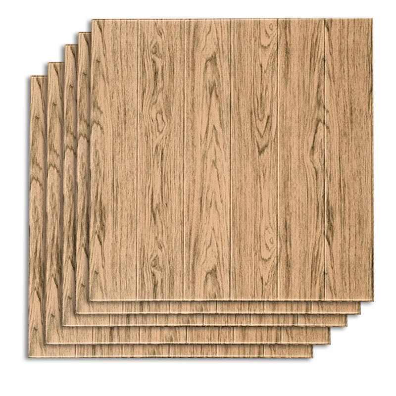 Contemporary Wall Paneling Waterproof Wall Paneling with Wood Look Light Wood 10-Piece Set Clearhalo 'Flooring 'Home Improvement' 'home_improvement' 'home_improvement_wall_paneling' 'Wall Paneling' 'wall_paneling' 'Walls & Ceilings' Walls and Ceiling' 7197692