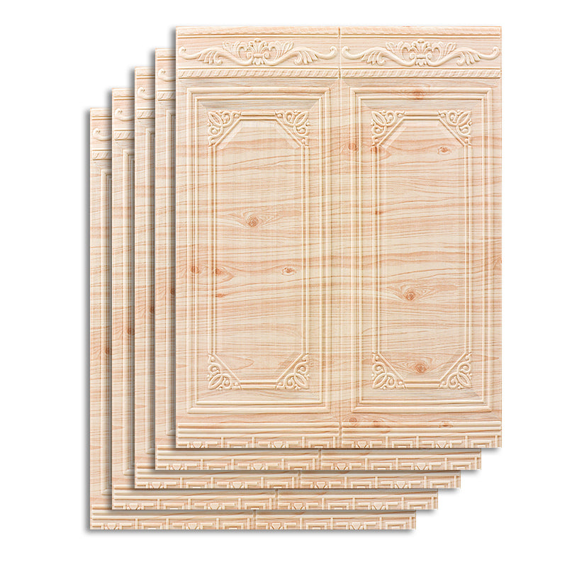 Contemporary Wall Paneling Waterproof Wall Paneling with Wood Look Light Apricot 10-Piece Set Clearhalo 'Flooring 'Home Improvement' 'home_improvement' 'home_improvement_wall_paneling' 'Wall Paneling' 'wall_paneling' 'Walls & Ceilings' Walls and Ceiling' 7197694