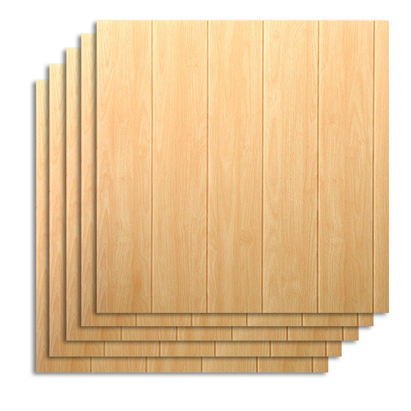 Contemporary Wall Paneling Waterproof Wall Paneling with Wood Look Light Yellow 10-Piece Set Clearhalo 'Flooring 'Home Improvement' 'home_improvement' 'home_improvement_wall_paneling' 'Wall Paneling' 'wall_paneling' 'Walls & Ceilings' Walls and Ceiling' 7197696