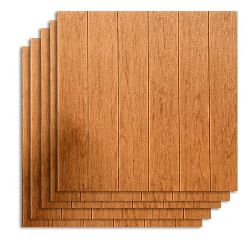Contemporary Wall Paneling Waterproof Wall Paneling with Wood Look Orange 10-Piece Set Clearhalo 'Flooring 'Home Improvement' 'home_improvement' 'home_improvement_wall_paneling' 'Wall Paneling' 'wall_paneling' 'Walls & Ceilings' Walls and Ceiling' 7197700