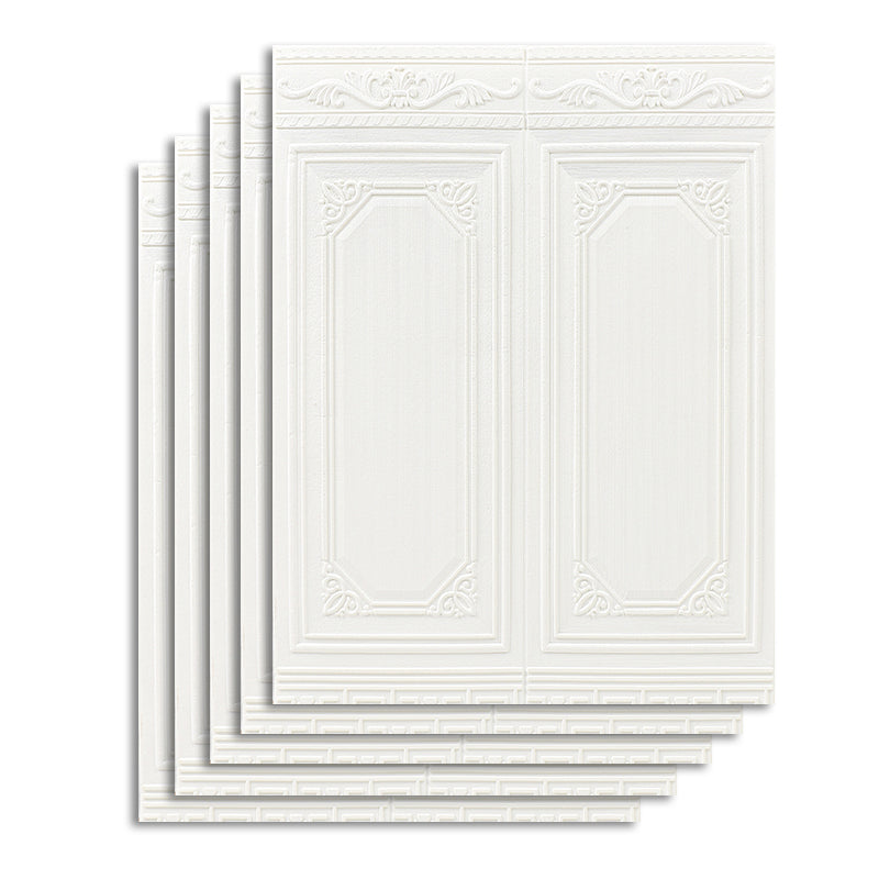 Contemporary Wall Paneling Waterproof Wall Paneling with Wood Look Gloss White 10-Piece Set Clearhalo 'Flooring 'Home Improvement' 'home_improvement' 'home_improvement_wall_paneling' 'Wall Paneling' 'wall_paneling' 'Walls & Ceilings' Walls and Ceiling' 7197702