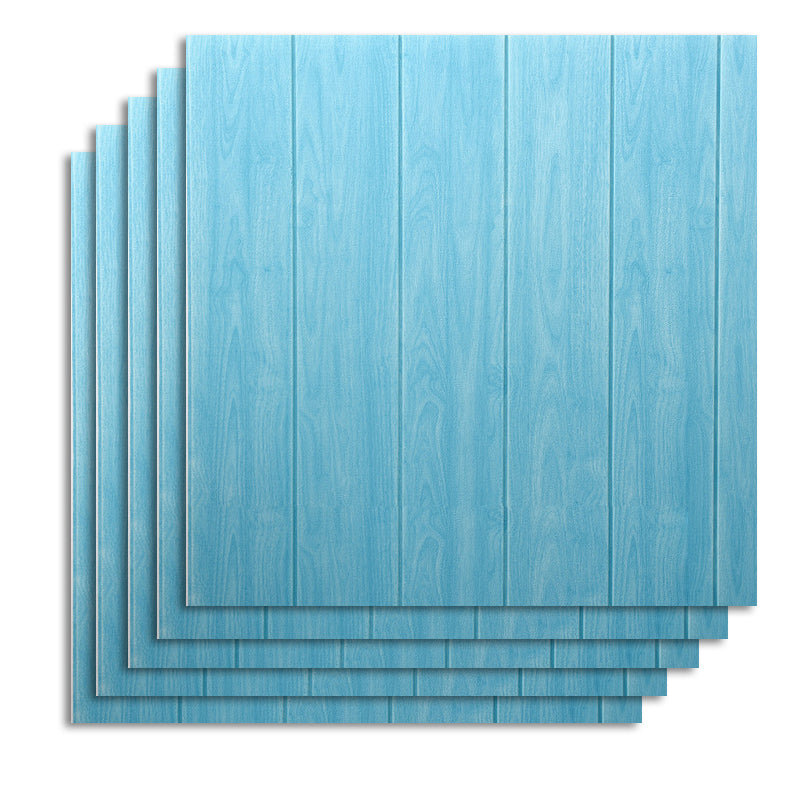 Contemporary Wall Paneling Waterproof Wall Paneling with Wood Look Sky Blue 10-Piece Set Clearhalo 'Flooring 'Home Improvement' 'home_improvement' 'home_improvement_wall_paneling' 'Wall Paneling' 'wall_paneling' 'Walls & Ceilings' Walls and Ceiling' 7197703