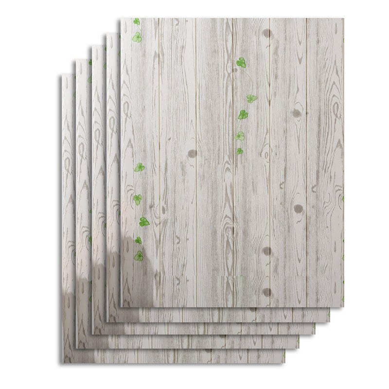 Contemporary Wall Paneling Waterproof Wall Paneling with Wood Look White Green 10-Piece Set Clearhalo 'Flooring 'Home Improvement' 'home_improvement' 'home_improvement_wall_paneling' 'Wall Paneling' 'wall_paneling' 'Walls & Ceilings' Walls and Ceiling' 7197706