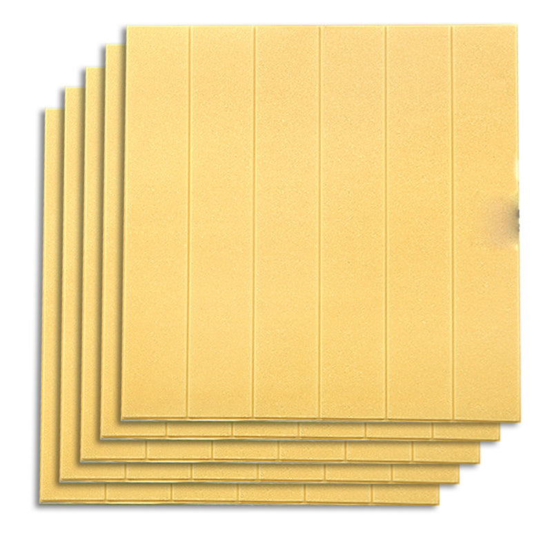 Contemporary Wall Paneling Waterproof Wall Paneling with Wood Look Yellow 10-Piece Set Clearhalo 'Flooring 'Home Improvement' 'home_improvement' 'home_improvement_wall_paneling' 'Wall Paneling' 'wall_paneling' 'Walls & Ceilings' Walls and Ceiling' 7197708