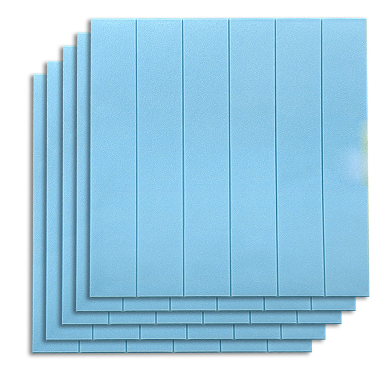 Contemporary Wall Paneling Waterproof Wall Paneling with Wood Look Light Blue 10-Piece Set Clearhalo 'Flooring 'Home Improvement' 'home_improvement' 'home_improvement_wall_paneling' 'Wall Paneling' 'wall_paneling' 'Walls & Ceilings' Walls and Ceiling' 7197710