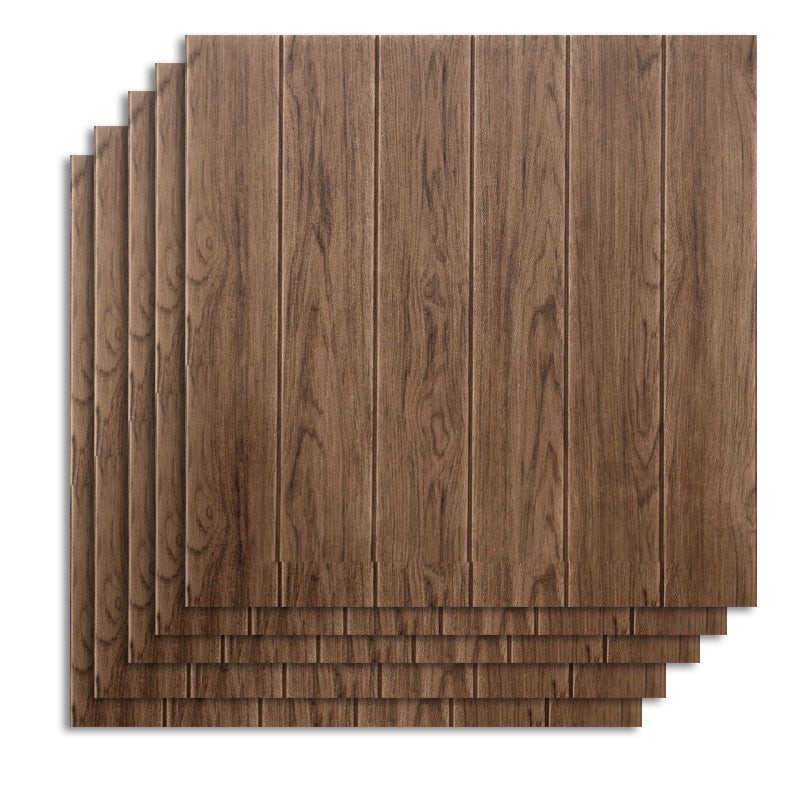 Contemporary Wall Paneling Waterproof Wall Paneling with Wood Look Coffee 10-Piece Set Clearhalo 'Flooring 'Home Improvement' 'home_improvement' 'home_improvement_wall_paneling' 'Wall Paneling' 'wall_paneling' 'Walls & Ceilings' Walls and Ceiling' 7197712
