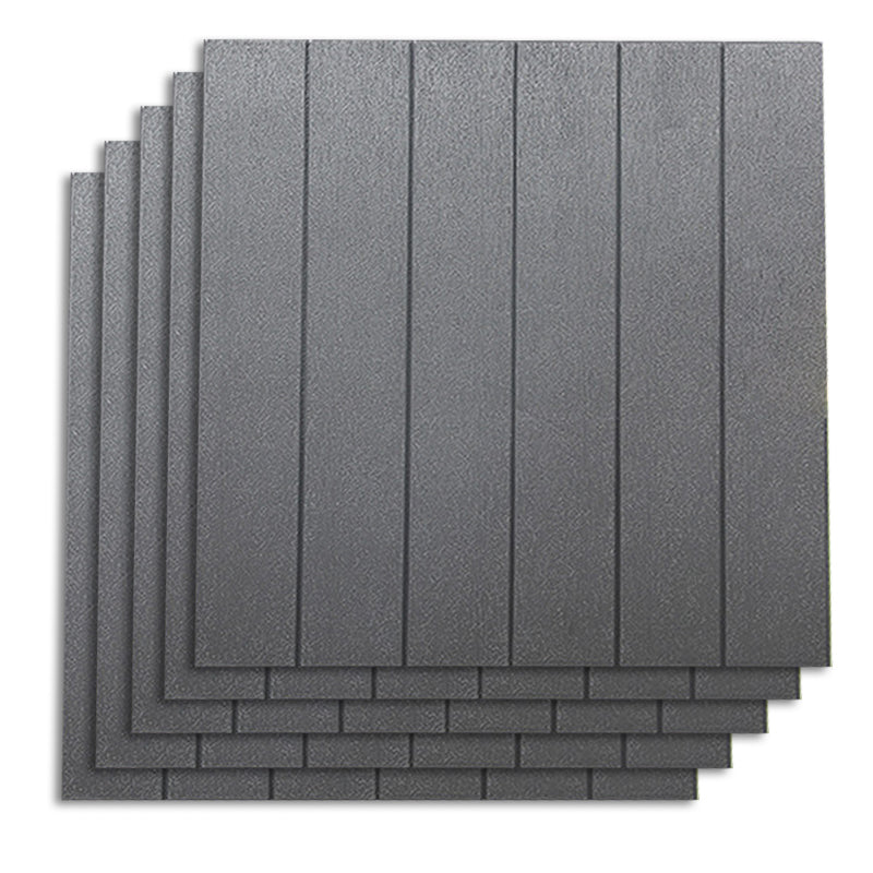 Contemporary Wall Paneling Waterproof Wall Paneling with Wood Look Dark Gray 10-Piece Set Clearhalo 'Flooring 'Home Improvement' 'home_improvement' 'home_improvement_wall_paneling' 'Wall Paneling' 'wall_paneling' 'Walls & Ceilings' Walls and Ceiling' 7197716