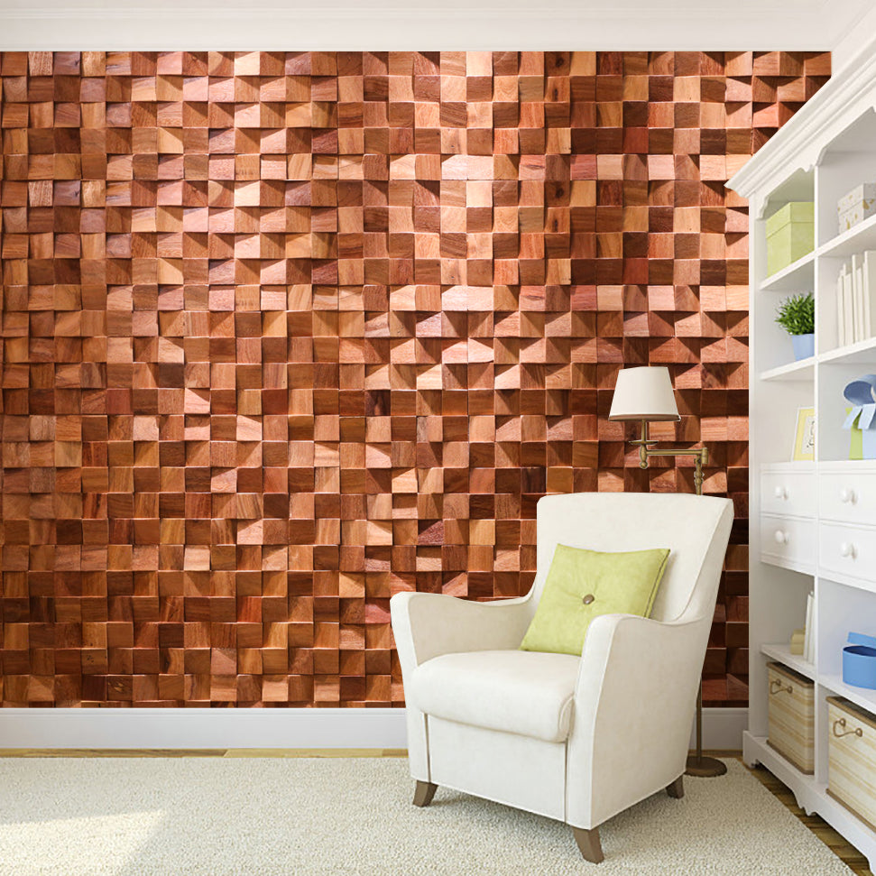 Brown Wood Wall Panel Indoor Mosaic Modern Glue Down Wall Panel 10-Piece Set Clearhalo 'Flooring 'Home Improvement' 'home_improvement' 'home_improvement_wall_paneling' 'Wall Paneling' 'wall_paneling' 'Walls & Ceilings' Walls and Ceiling' 7197742