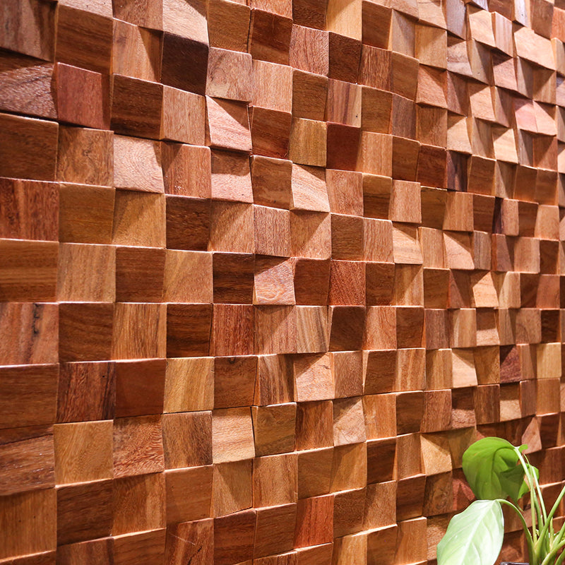 Brown Wood Wall Panel Indoor Mosaic Modern Glue Down Wall Panel Clearhalo 'Flooring 'Home Improvement' 'home_improvement' 'home_improvement_wall_paneling' 'Wall Paneling' 'wall_paneling' 'Walls & Ceilings' Walls and Ceiling' 7197749