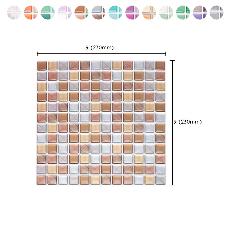 Plastic Peel & Stick Mosaic Tile Waterproof Peel & Stick Mosaic Tile with Square Shape Clearhalo 'Flooring 'Home Improvement' 'home_improvement' 'home_improvement_peel_stick_blacksplash' 'Peel & Stick Backsplash Tile' 'peel_stick_blacksplash' 'Walls & Ceilings' Walls and Ceiling' 7197911