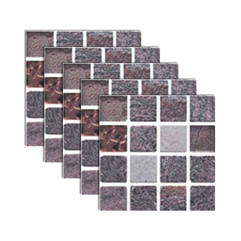 PVC Mosaic Tile Waterproof Peel and Stick Backsplash for Kitchen and Bathroom Grey 1 Set for Wallboard (18 Pieces * 1) Clearhalo 'Flooring 'Home Improvement' 'home_improvement' 'home_improvement_peel_stick_blacksplash' 'Peel & Stick Backsplash Tile' 'peel_stick_blacksplash' 'Walls & Ceilings' Walls and Ceiling' 7197913