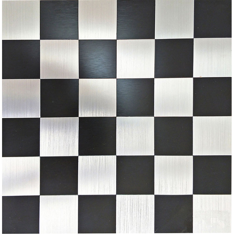 Metal Peel and Stick Backsplash Waterproof Peel and Stick Backsplash Black White Plaid Clearhalo 'Flooring 'Home Improvement' 'home_improvement' 'home_improvement_peel_stick_blacksplash' 'Peel & Stick Backsplash Tile' 'peel_stick_blacksplash' 'Walls & Ceilings' Walls and Ceiling' 7197937