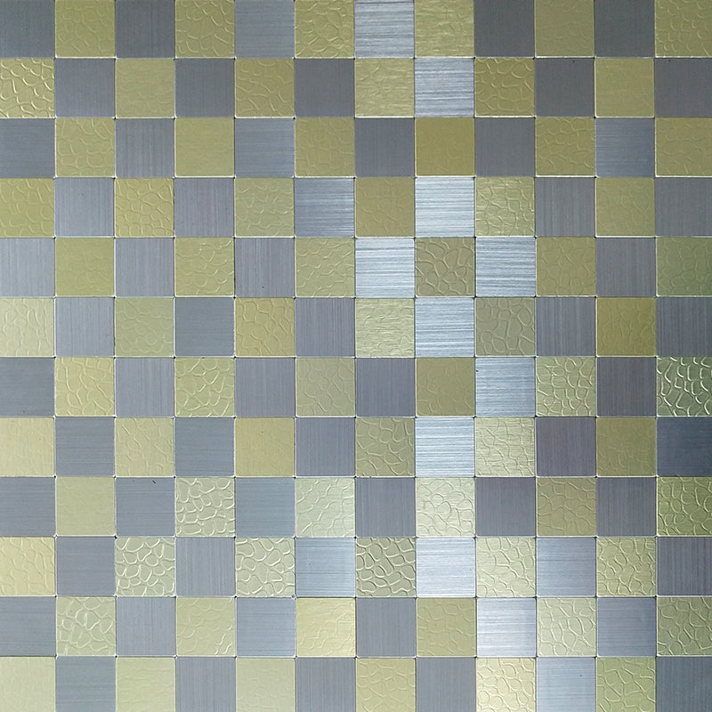 Metal Peel and Stick Backsplash Waterproof Peel and Stick Backsplash Gold Silver Clearhalo 'Flooring 'Home Improvement' 'home_improvement' 'home_improvement_peel_stick_blacksplash' 'Peel & Stick Backsplash Tile' 'peel_stick_blacksplash' 'Walls & Ceilings' Walls and Ceiling' 7197941