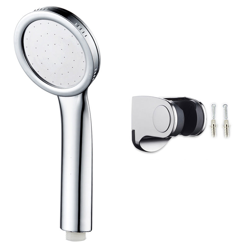 Contemporary Silver Round Shower Head Water Efficient Standard Spray Head Shower Head with Wall Pedestal Hose not included Clearhalo 'Bathroom Remodel & Bathroom Fixtures' 'Home Improvement' 'home_improvement' 'home_improvement_shower_heads' 'Shower Heads' 'shower_heads' 'Showers & Bathtubs Plumbing' 'Showers & Bathtubs' 7198314