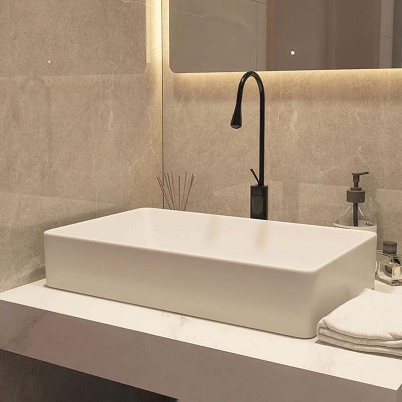 Modern Style White Bathroom Sink Rectangle Ceramic Bathroom Sink Clearhalo 'Bathroom Remodel & Bathroom Fixtures' 'Bathroom Sinks & Faucet Components' 'Bathroom Sinks' 'bathroom_sink' 'Home Improvement' 'home_improvement' 'home_improvement_bathroom_sink' 7198349