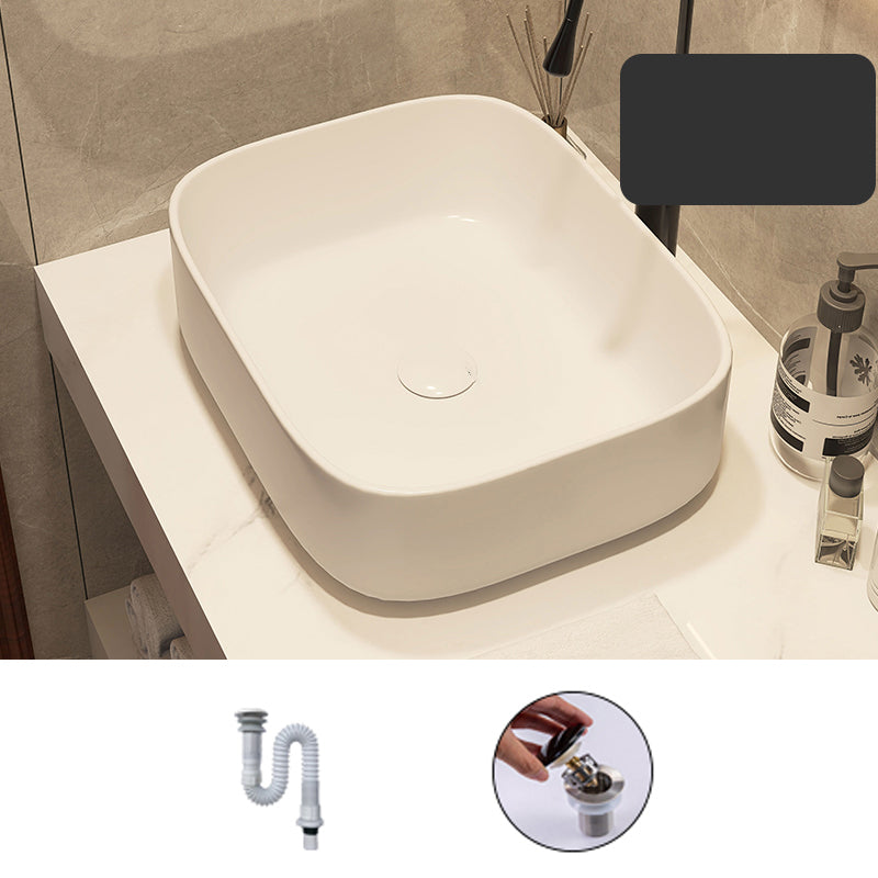 Modern Style White Bathroom Sink Rectangle Ceramic Bathroom Sink 19.7"L x 15.7"W x 5.5"H Unavailiable Sink Clearhalo 'Bathroom Remodel & Bathroom Fixtures' 'Bathroom Sinks & Faucet Components' 'Bathroom Sinks' 'bathroom_sink' 'Home Improvement' 'home_improvement' 'home_improvement_bathroom_sink' 7198355
