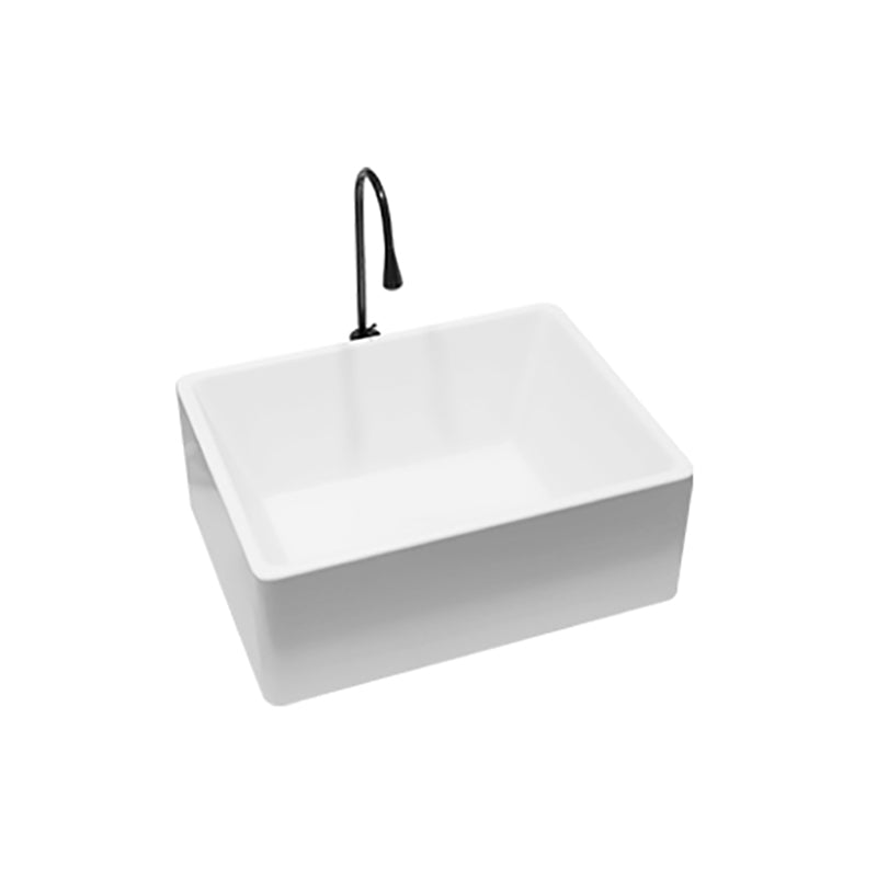 Modern Style White Bathroom Sink Rectangle Ceramic Bathroom Sink Clearhalo 'Bathroom Remodel & Bathroom Fixtures' 'Bathroom Sinks & Faucet Components' 'Bathroom Sinks' 'bathroom_sink' 'Home Improvement' 'home_improvement' 'home_improvement_bathroom_sink' 7198356