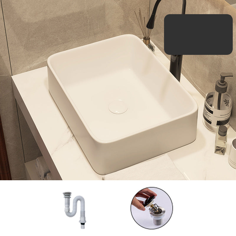 Modern Style White Bathroom Sink Rectangle Ceramic Bathroom Sink 16"L x 12"W x 5"H Unavailiable Sink Clearhalo 'Bathroom Remodel & Bathroom Fixtures' 'Bathroom Sinks & Faucet Components' 'Bathroom Sinks' 'bathroom_sink' 'Home Improvement' 'home_improvement' 'home_improvement_bathroom_sink' 7198360