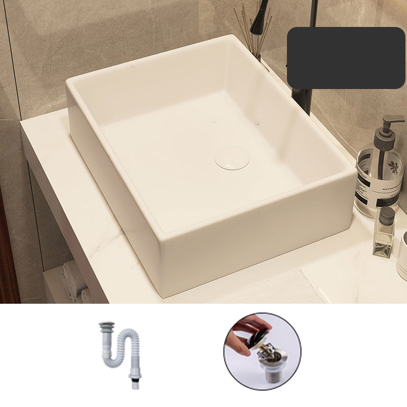 Modern Style White Bathroom Sink Rectangle Ceramic Bathroom Sink 20"L x 16"W x 6"H Unavailiable Sink Clearhalo 'Bathroom Remodel & Bathroom Fixtures' 'Bathroom Sinks & Faucet Components' 'Bathroom Sinks' 'bathroom_sink' 'Home Improvement' 'home_improvement' 'home_improvement_bathroom_sink' 7198374