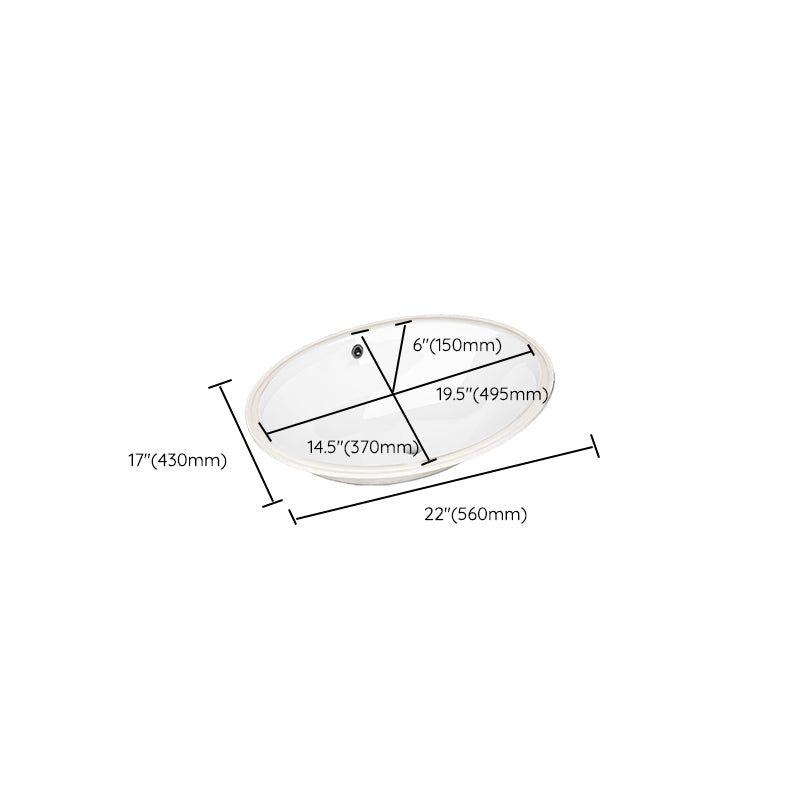 Modern Style Bathroom Sink Overflow Hole Design Undermount Ceramic Bathroom Sink Clearhalo 'Bathroom Remodel & Bathroom Fixtures' 'Bathroom Sinks & Faucet Components' 'Bathroom Sinks' 'bathroom_sink' 'Home Improvement' 'home_improvement' 'home_improvement_bathroom_sink' 7198418