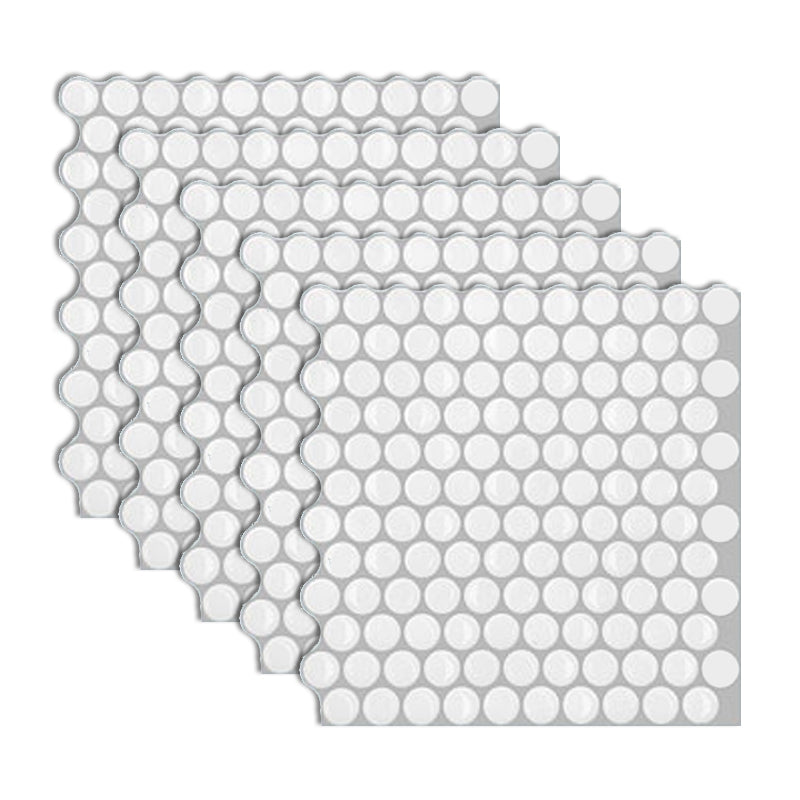 Subway Tile Wallpaper Plastic Peel and Stick Backsplash Wall Tile Light Gray-White 5-Piece Set Clearhalo 'Flooring 'Home Improvement' 'home_improvement' 'home_improvement_peel_stick_blacksplash' 'Peel & Stick Backsplash Tile' 'peel_stick_blacksplash' 'Walls & Ceilings' Walls and Ceiling' 7198694