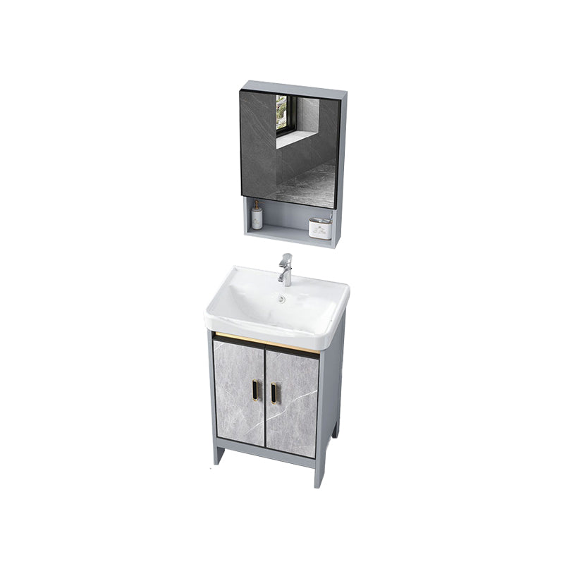 Bathroom Vanity Set Drawers Rectangular Sink Mirror Vanity Sink with Faucet Vanity & Faucet & Mirror Cabinet 20.1"L x 14.2"W x 31.9"H Clearhalo 'Bathroom Remodel & Bathroom Fixtures' 'Bathroom Vanities' 'bathroom_vanities' 'Home Improvement' 'home_improvement' 'home_improvement_bathroom_vanities' 7198771