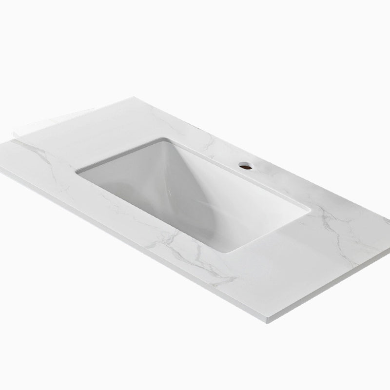 Sink Vanity Wall Mounted Mirror Drawers Ceramic Bathroom Vanity with Faucet Clearhalo 'Bathroom Remodel & Bathroom Fixtures' 'Bathroom Vanities' 'bathroom_vanities' 'Home Improvement' 'home_improvement' 'home_improvement_bathroom_vanities' 7198813