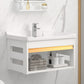 Wall Mounted Vanity Set White Storage Shelf Faucet Sink Vanity with Mirror Clearhalo 'Bathroom Remodel & Bathroom Fixtures' 'Bathroom Vanities' 'bathroom_vanities' 'Home Improvement' 'home_improvement' 'home_improvement_bathroom_vanities' 7198853